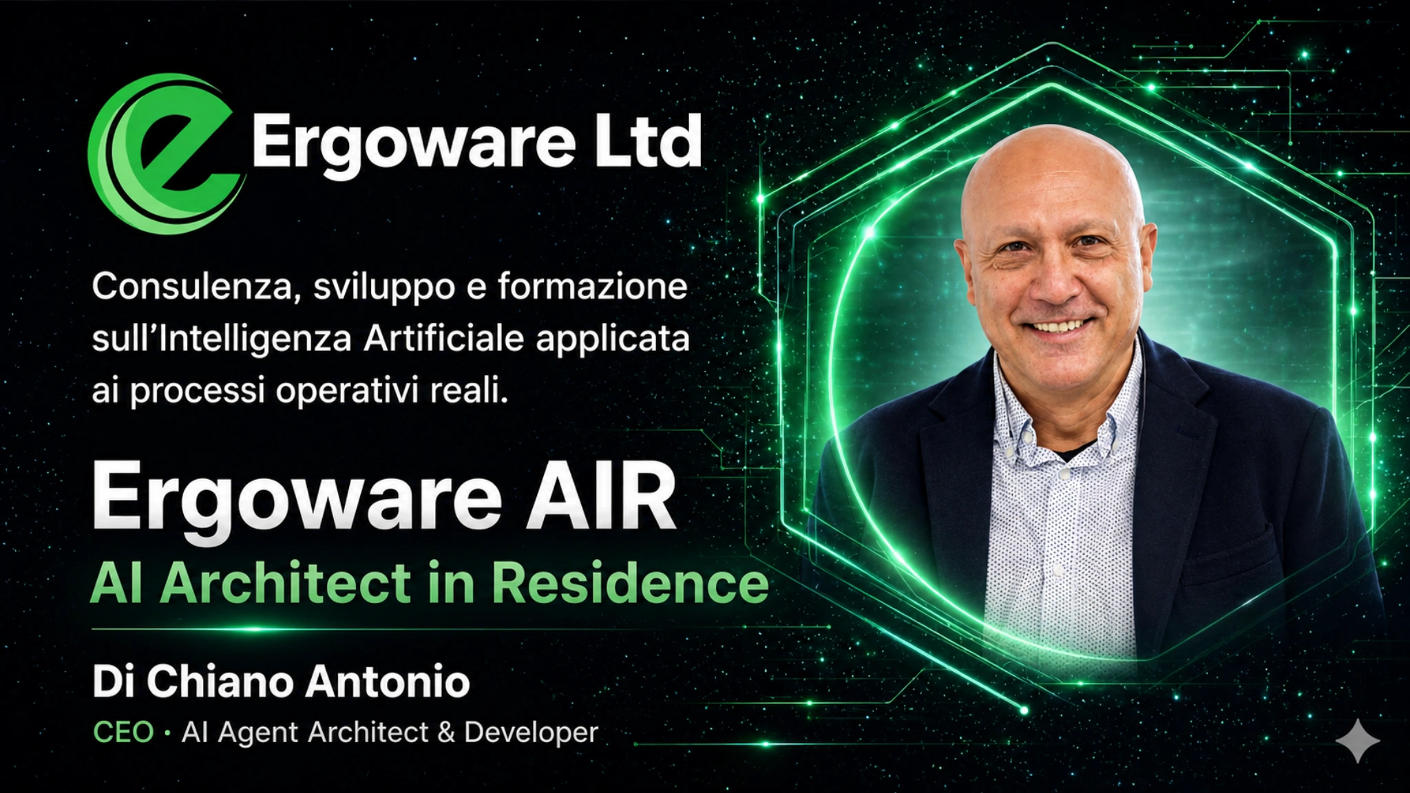 Ergoware AIR, AI Architect in Residence: consulting, development and training for artificial intelligence applied to real operational processes